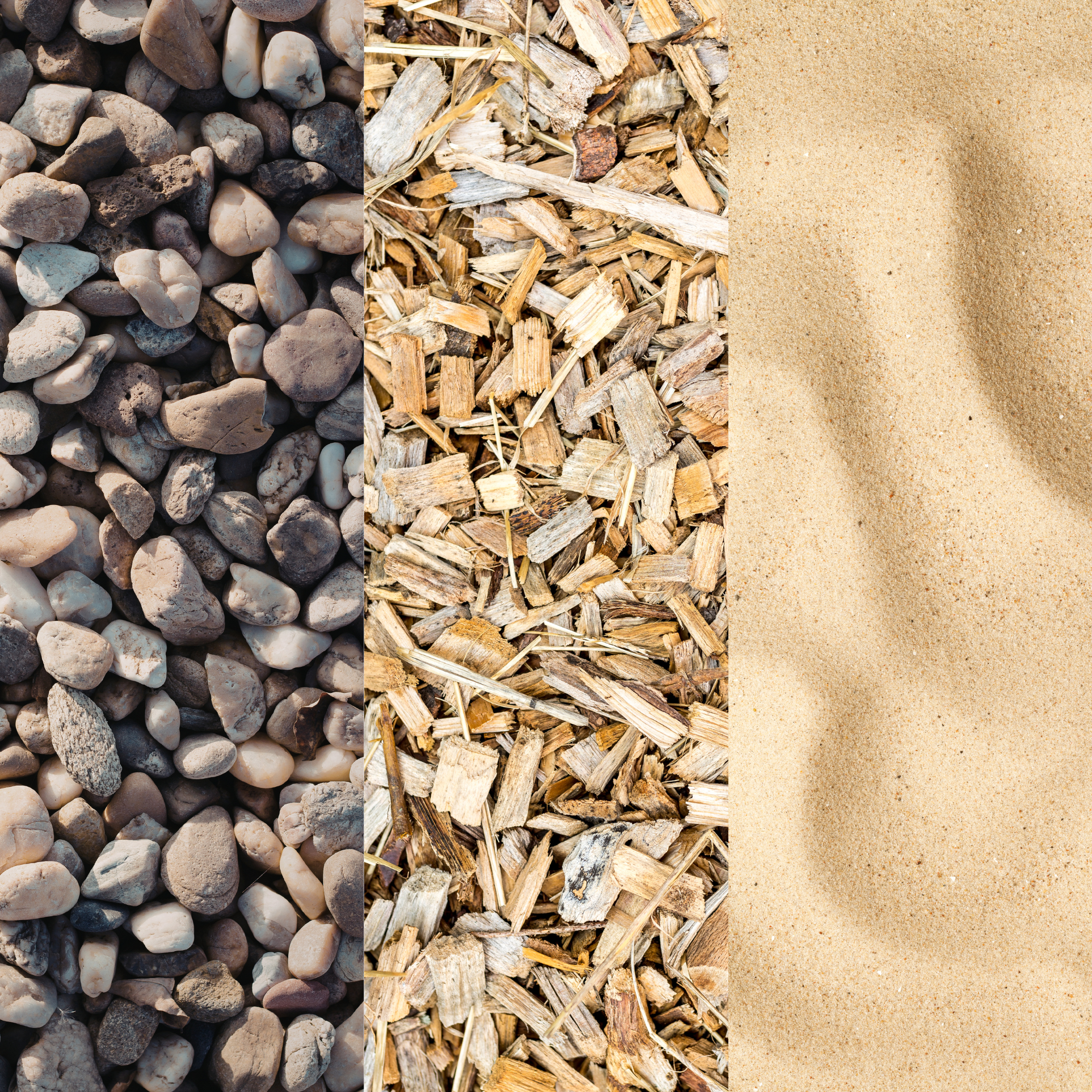 Plateforme absorbante en gravier autour d'un Monolithe